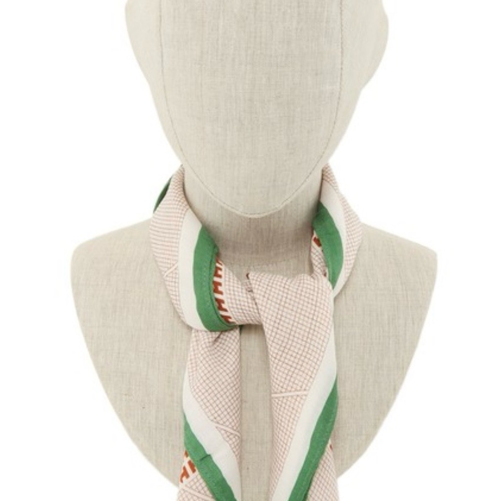 Elegant Green and White Scarf
